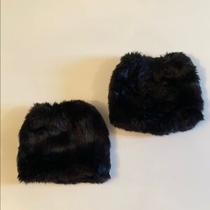 Black Faux Fur Boot Covers
